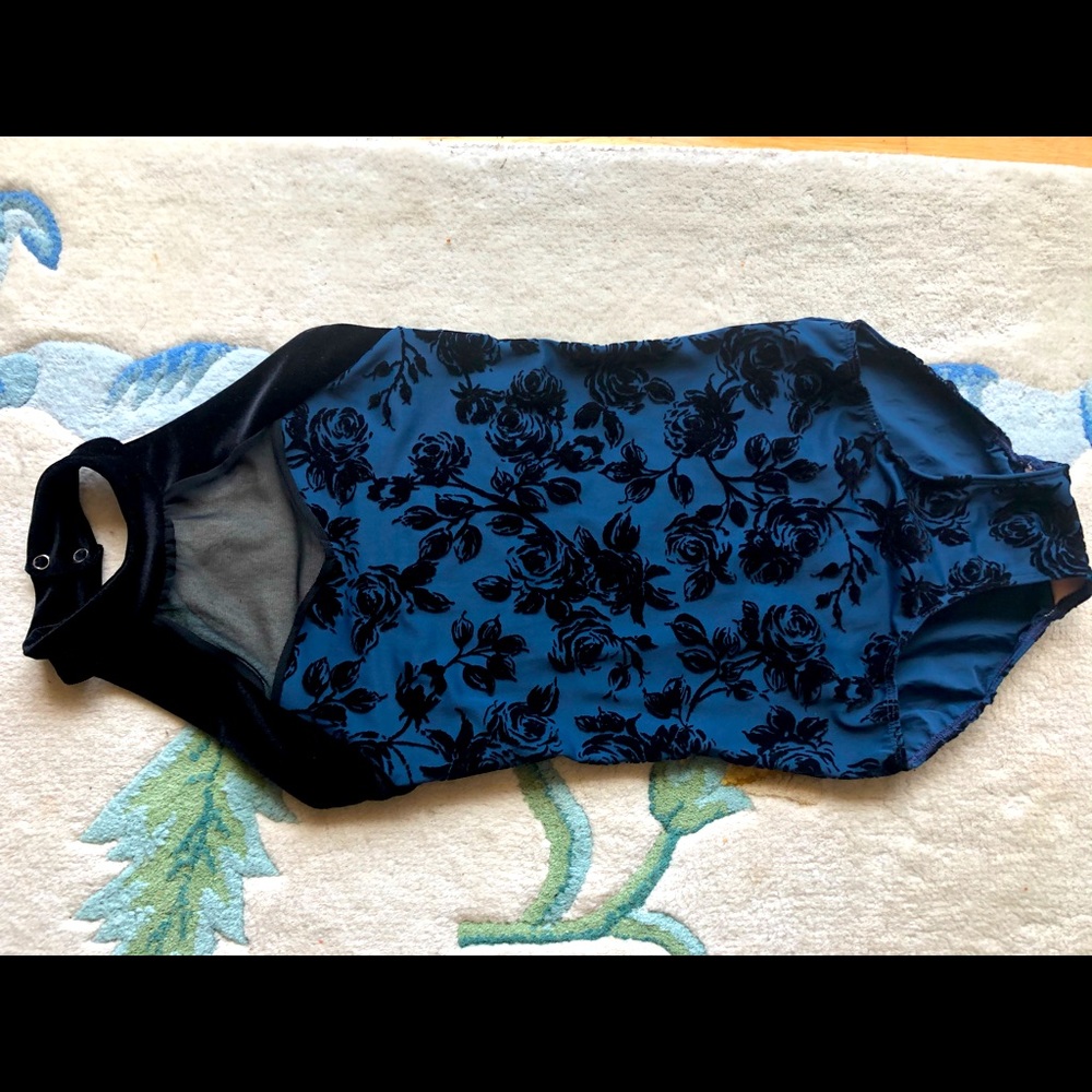 Eleve Elsa Velrose Leotard, Adult M, dark Blue